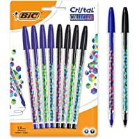 BIC Cristal Collection Stylos- Bolas de punta media (1-0 mm)- color negro y azul